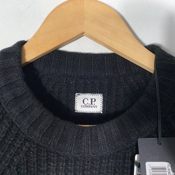 C.P. Company Merino Wool Lens Crewneck Sweater Black mens size 46 / US Small - Picture 6 of 10
